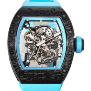 리차드밀 RM055 43mm Black Carbon Fiber Light Blue Rubber Strap Light Blue Skeletonized Dial[BBR]