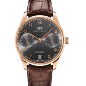IWC 포르투기즈 Automatic 42mm IW500702 Rose Gold Leather Strap Arabic Numerals Grey Dial[ZF]