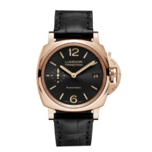 파네라이 루미노르 Due 38mm PAM00908 Rose Gold Black Leather Strap Black Dial[VS]