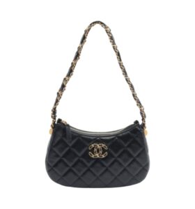 [프리미엄/해외배송]샤넬 19 호보백 미니(블랙/금장/카프스킨)