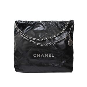 [프리미엄/해외배송]샤넬 22백 미디엄 핸드백(블랙/은장/램스킨)