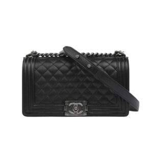 [탑티어/해외배송]샤넬 *정품가죽* 보이 미디엄 플랩 백(블랙/은장/캐비어)