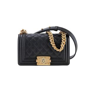 [탑티어/해외배송]샤넬 *정품가죽* 보이 스몰 플랩 백(블랙/금장/캐비어)