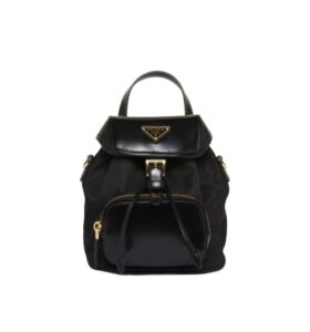 [프리미엄/해외배송]프라다 리나일론 브러쉬드 가죽 백팩 스몰(블랙)