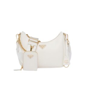 [프리미엄/해외배송]프라다 리에디션 사피아노 숄더백(화이트)