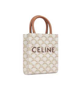 [프리미엄/해외배송]셀린느 커티컬 로고 카바스 미니(화이트/트리옹프 캔버스)