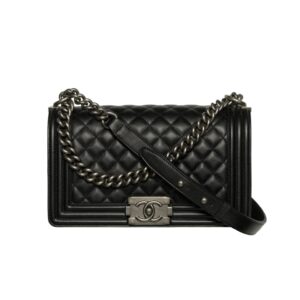 [프리미엄/해외배송]샤넬 보이백 미디엄(블랙/은장/캐비어)
