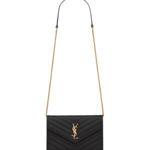 [프리미엄/해외배송]생로랑 엔벨로프 체인 WOC(블랙/금장)