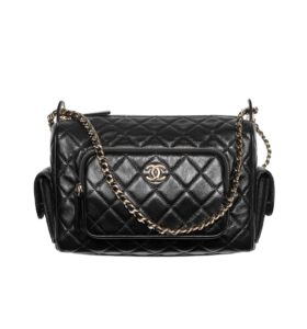 [프리미엄/해외배송]샤넬 카메라 케이스 라지 백(블랙/금장/램스킨)