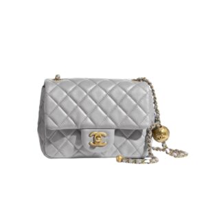 [프리미엄/해외배송]샤넬 클래식 골드볼 쁘띠삭 플랩 백(그레이/금장/램스킨)