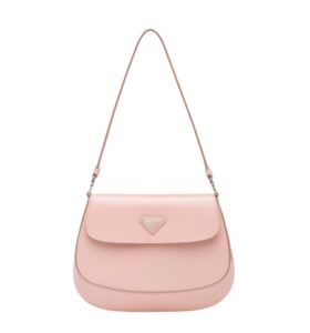 [프리미엄/해외배송]프라다 클레오 브러시드 레더 플랩 스몰 숄더백(핑크)