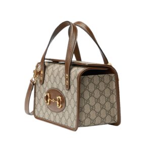 [프리미엄/해외배송]구찌 홀스빗 1955 탑 핸들 스퀘어 미니백(GG수프림/브라운)