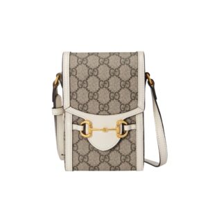 [프리미엄/해외배송]구찌 홀스빗 1955 폰홀더 미니백(GG수프림/화이트)