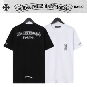 [국내배송]크롬하츠 포켓 레터링 스크롤 로고 티셔츠