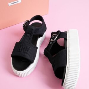 [국내배송]미우미우 데님 플랫폼 샌들