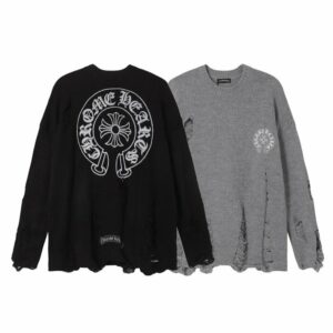 [국내배송]크롬하츠 로고나염 데미지 니트