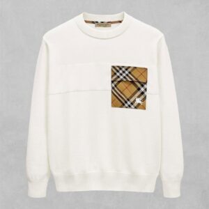 [국내배송]버버리 체크 라벨 메리노 울 하이브리드 니트 풀오버