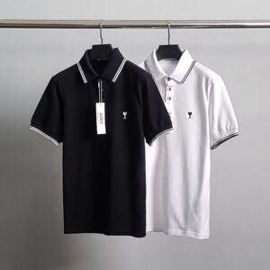 [국내배송]아미 흑백하트 라인 PK 반팔 카라티