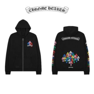 [국내배송]크롬하츠 멀티 컬러 크로스 후드집업(블랙)