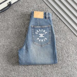 [국내배송]셀린느 여성용 포켓 레터링자수 스판데님진