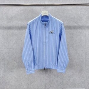 [국내배송]디올 은방울꽃(최상위버전) 자수 스트라이프 지퍼 셔츠