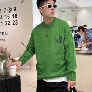 [국내배송]로에베 신상 자수로고 캐시미어 양모 라운드니트