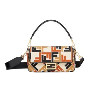 [프리미엄/해외배송]펜디 바게트 백 미디엄 FF(멀티 블랙/자카드)