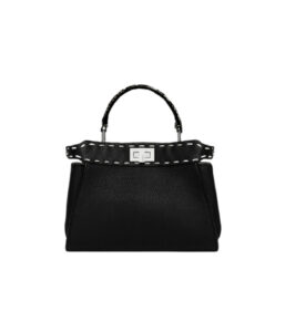 [프리미엄/해외배송]펜디 피카부 백 미니 화이트 탑스티치(블랙)